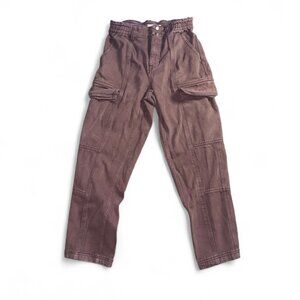 PacSun Faded Brown Womens Cargo Pants Loose Fit Skater Style Grunge Size Small